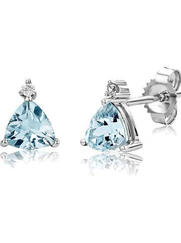 Revoni Witgouden oorstekers met diamanten