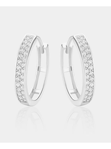 Revoni Witgouden creolen met edelstenen