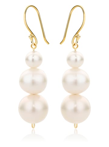 Diamant Exquis Gouden oorhangers met parels