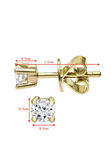 Revoni Gouden oorstekers met diamanten