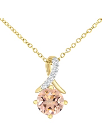 Revoni Złota zawieszka z diamentami i morganitem