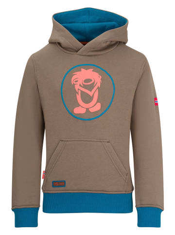 Trollkids Hoodie "Troll" bruin/blauw
