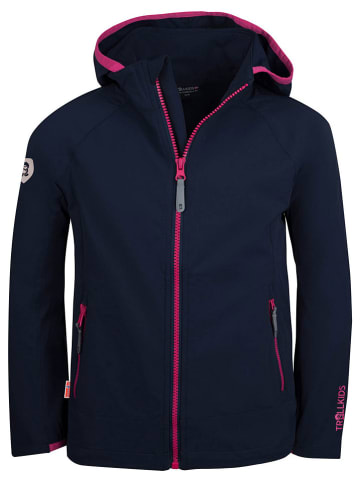 Trollkids Softshelljas "Kvalvika" donkerblauw