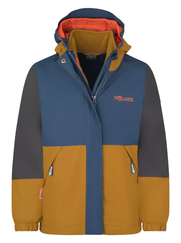 Trollkids 3-in-1 functionele jas "Kjerak" blauw/lichtbruin