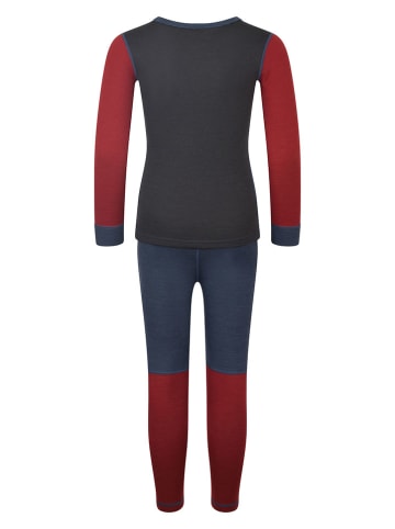 Trollkids 2-delige functionele ondergoedset "Merino" donkerblauw