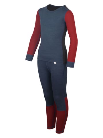 Trollkids 2-delige functionele ondergoedset "Merino" donkerblauw