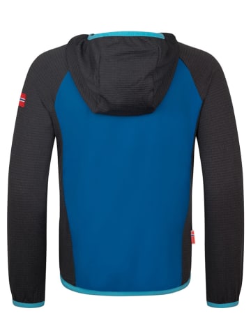 Trollkids Hybride fleece vest "Seiland" zwart/blauw