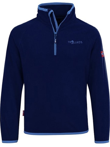 Trollkids Fleecepullover "Nordland" in Dunkelblau/ Hellblau