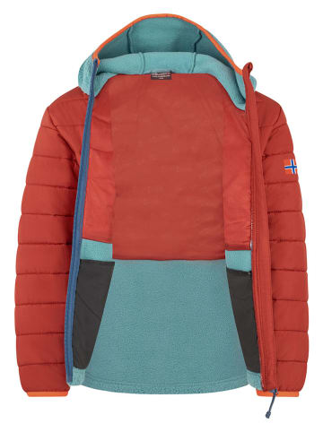 Trollkids Hybride jas "Romsdalen" rood/turquoise