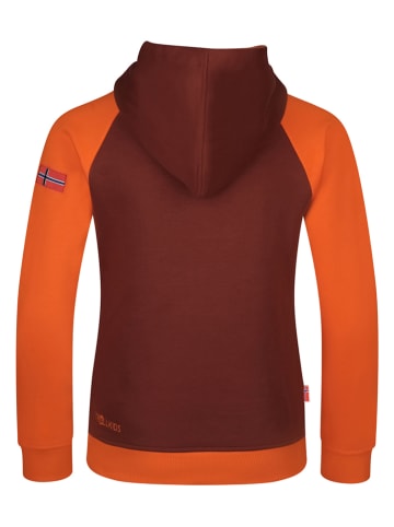 Trollkids Hoodie "Alesund" bruin/oranje