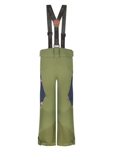 Trollkids Spodnie narciarskie "Kongsberg" w kolorze khaki