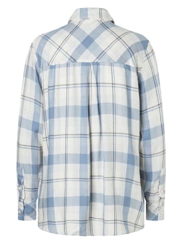 More & More Blouse wit/lichtblauw