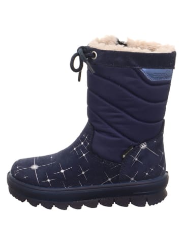 superfit Skórzane kozaki zimowe "Flavia" w kolorze granatowym