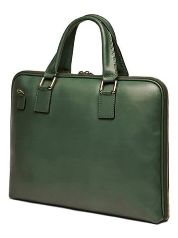 CXL by Christian Lacroix Leren zakentas "Louvre" groen - (B)38 x (H)28,5 x (D)5,5 cm