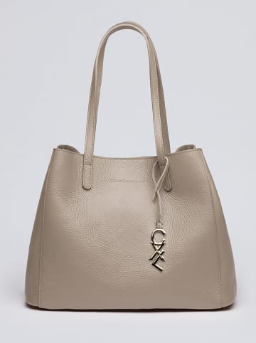 CXL by Christian Lacroix Leder-Schultertasche "Alesia" in Beige - (B)39 x (H)29 x (T)20 cm