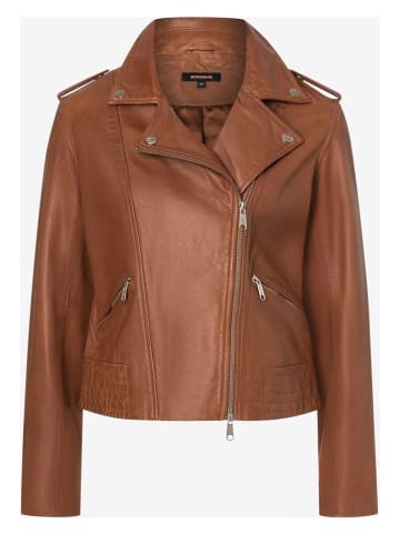 More & More Leren jas lichtbruin