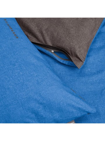 Schiesser 2-delige set: renforcé kussenslopen blauw/antraciet