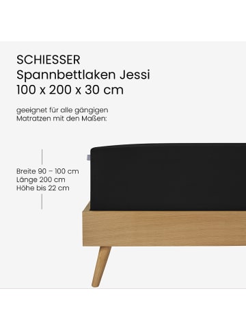 Schiesser Dżersejowe prześcieradło w kolorze czarnym na gumce