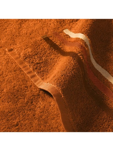 Schiesser 2-delige set: badhanddoeken ''Skyline'' terracotta