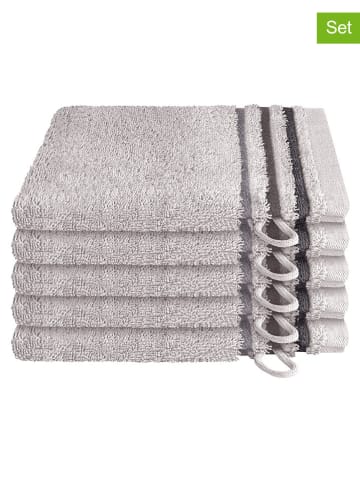 Schiesser 5-delige set: washandjes "Skyline" grijs