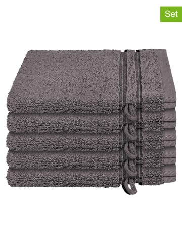 Schiesser 5er-Set: Waschhandschuhe ''Milano'' in Anthrazit