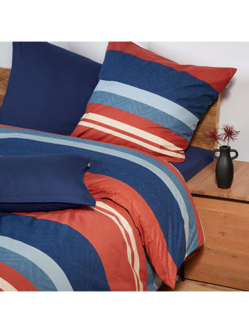 Schiesser Renforcé-Bettwäsche-Set "Luca" in Blau/ Orange