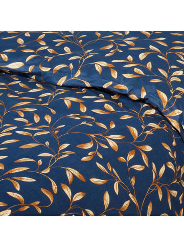 Schiesser Renforcé beddengoedset "Liliebeth" donkerblauw/beige