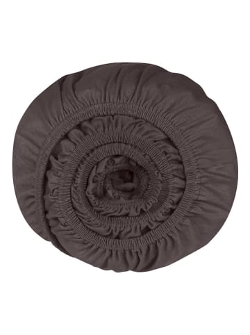 Schiesser Prześcieradło flanelowe "Finni" w kolorze ciemnoszarym na gumce