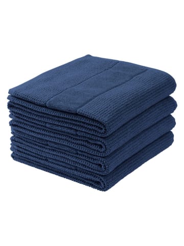 Schiesser 4-delige set: handdoeken "Turin" donkerblauw