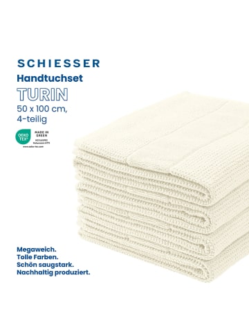 Schiesser 4er-Set: Handtücher "Turin" in Creme