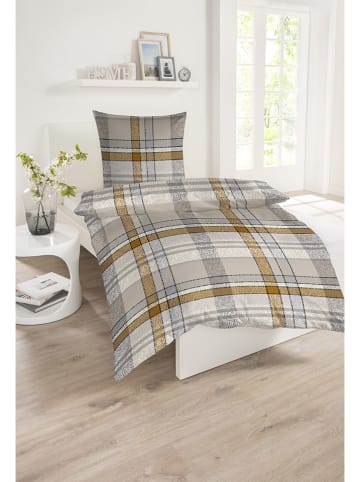 Schiesser Komplet pościeli flanelowej "Arno" w kolorze beżowo-jasnobrązowym