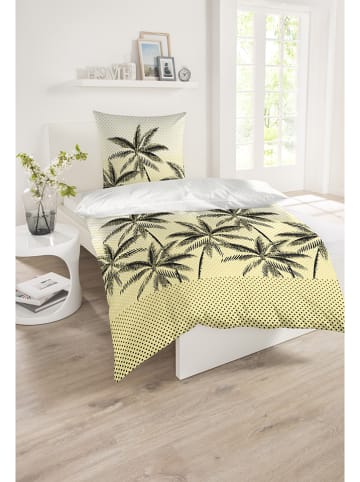 Schiesser Komplet pościeli renforcé w kolorze żółto-białym