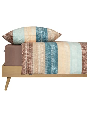 Schiesser Renforcé-Bettwäsche-Set in Beige/ Petrol