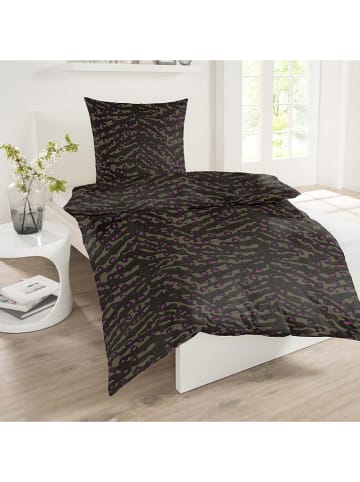 Schiesser Satin-Bettwäsche-Set in Schwarz