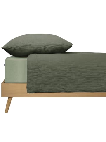 Schiesser Komplet pościeli muślinowej "Molly" w kolorze ciemnozielonym