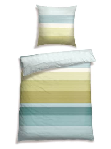 Schiesser Renforcé-Bettwäsche-Set ''Vendi'' in Grün/ Hellblau