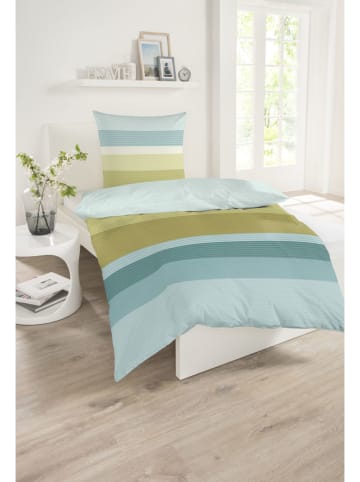 Schiesser Renforcé beddengoedset "Vendi" groen/lichtblauw