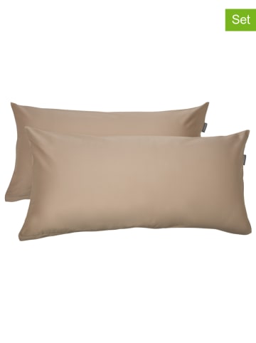 Schiesser 2er-Set: Satin-Kissenhüllen "Ella" in Beige