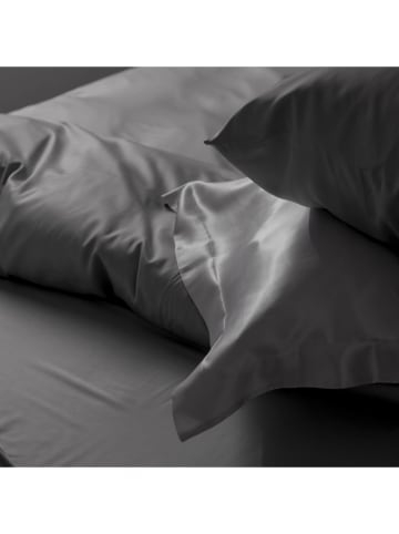 Schiesser 2er-Set: Satin-Kissenhüllen "Ella" in Dunkelgrau