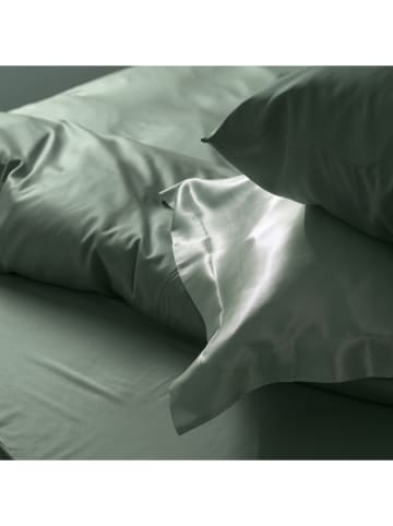 Schiesser 2er-Set: Satin-Kissenhüllen "Ella" in Dunkelgrün
