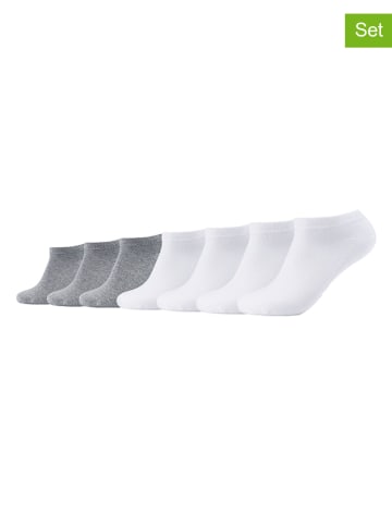 camano 7er-Set: Socken in Weiß/ Grau