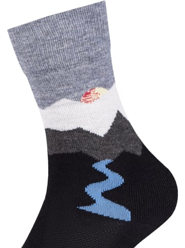 camano Socken in Schwarz/ Grau/ Hellblau