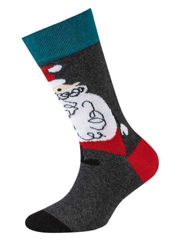 camano 2er-Set: Socken in Grau/ Rot/ Türkis