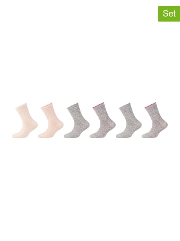 camano 6er-Set: Socken in Beige/ Grau