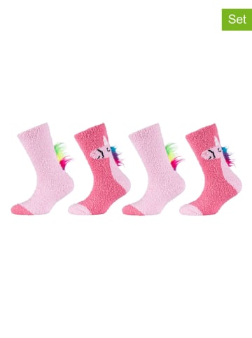 camano Skarpety (4 pary) w kolorze różowo-jasnoróżowym