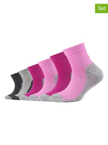 camano 6er-Set: Socken in Pink/ Rosa/ Grau