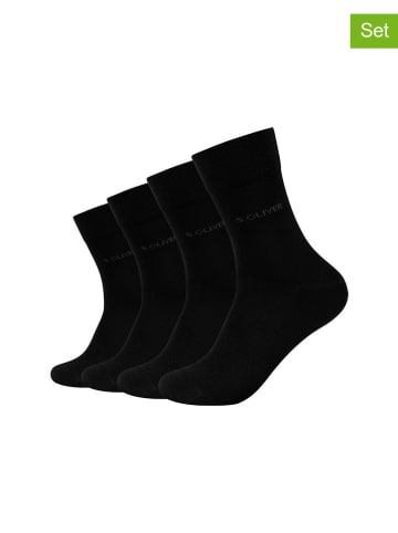 s.Oliver 4er-Set: Socken in Schwarz