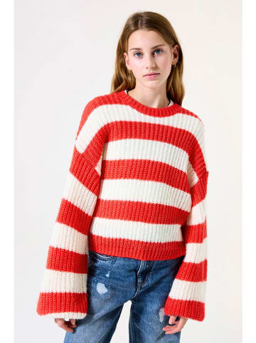 Garcia Sweter w kolorze czerwono-kremowym