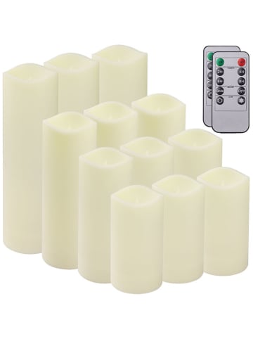 Onamaste 14-delige set: ledkaarsen met afstandsbedieningen crème