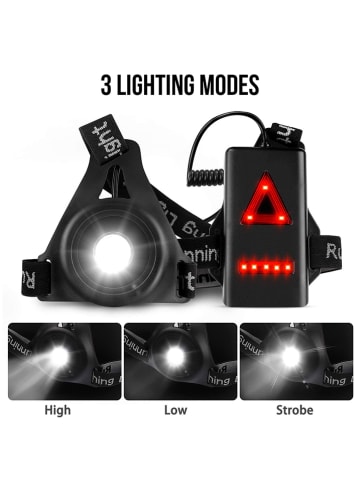 Onamaste Ledhoofdlamp zwart/grijs